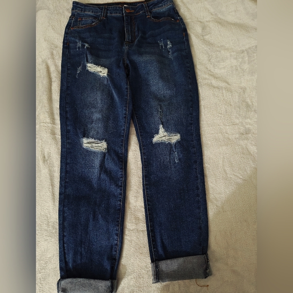 Fashion Nova Women's Distressed Blue Jeans